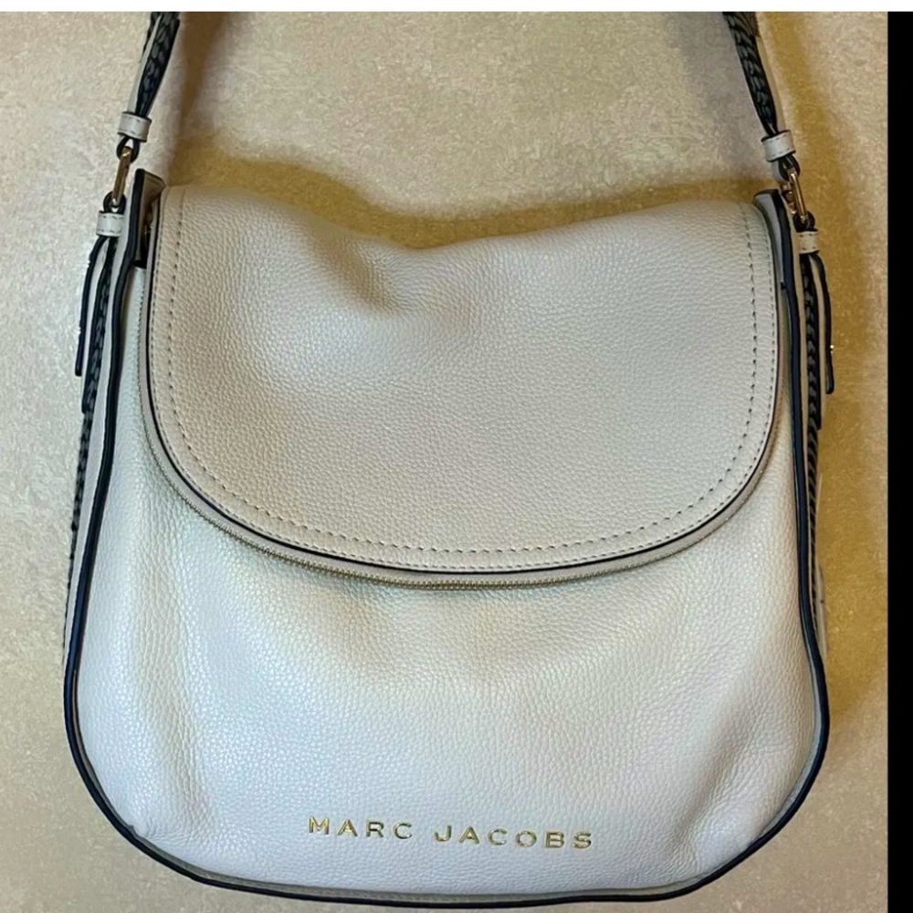 MARC JACOBS Large Leather Shoulder Hobo Bag - White - NWT